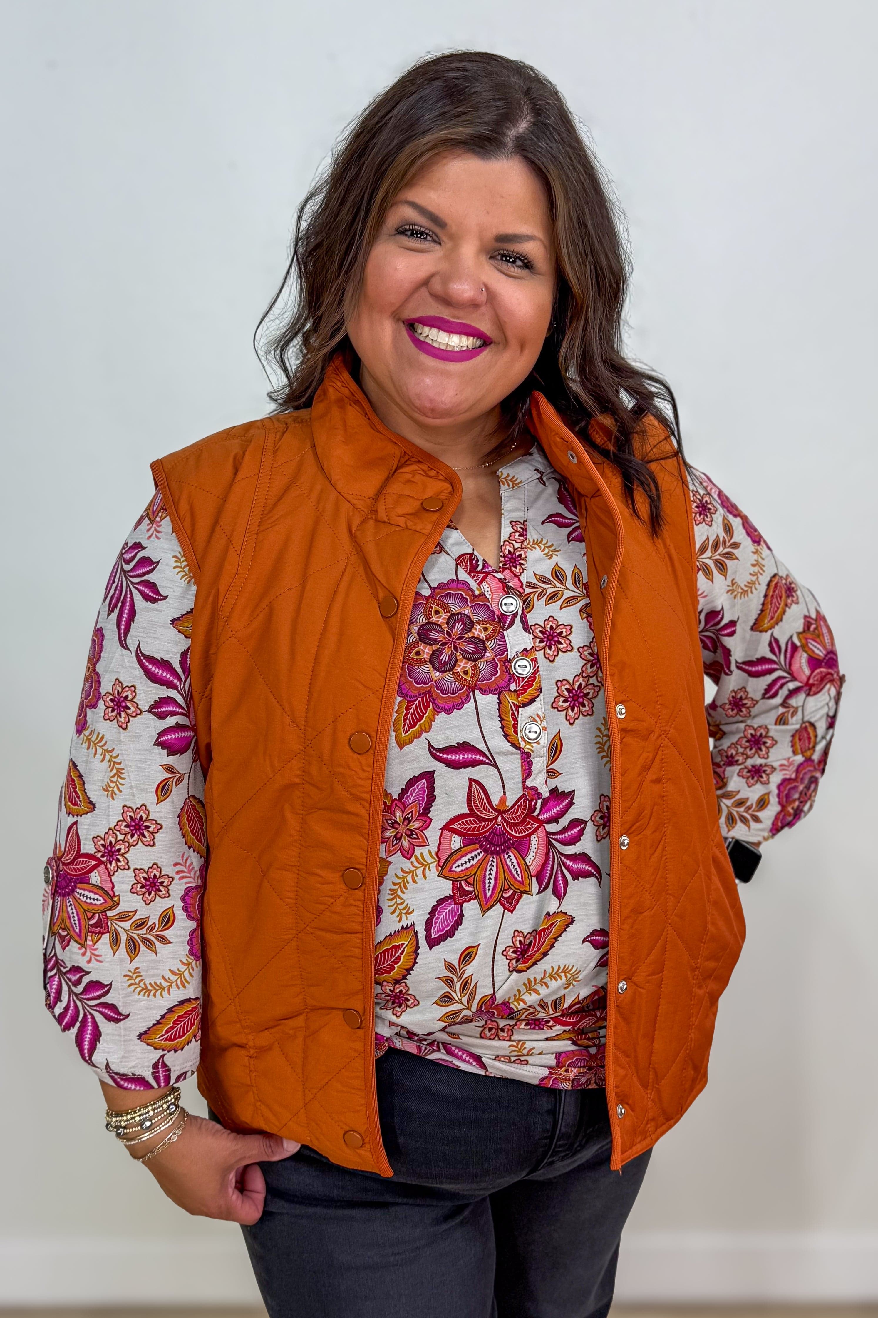 Maple Button Quilted Vest