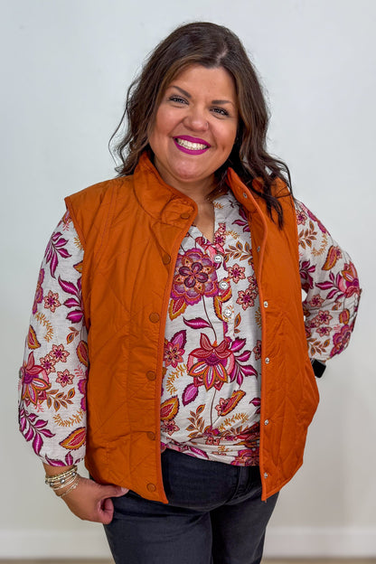 Maple Button Quilted Vest
