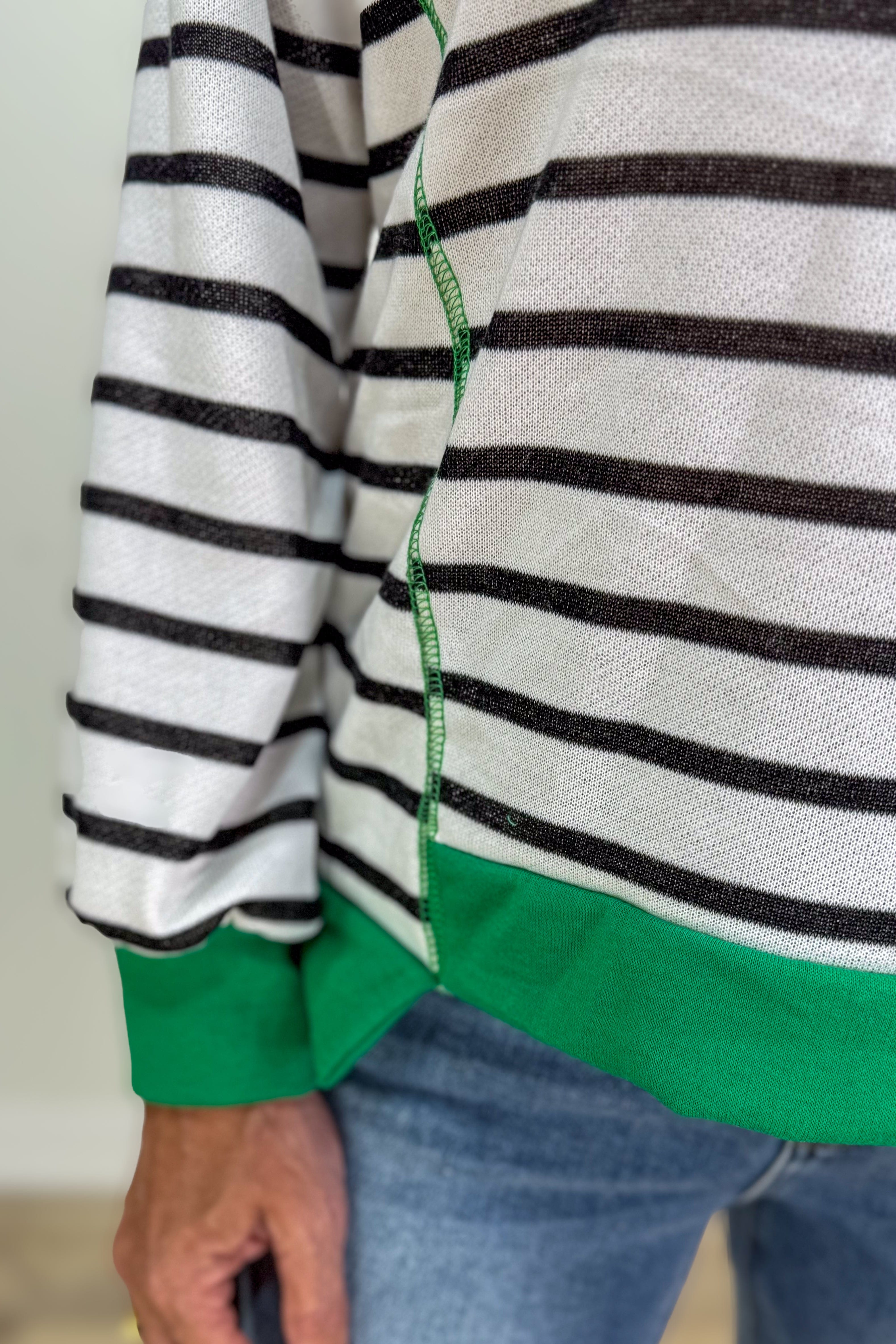 Kelly & Stripe Sweatshirt detail