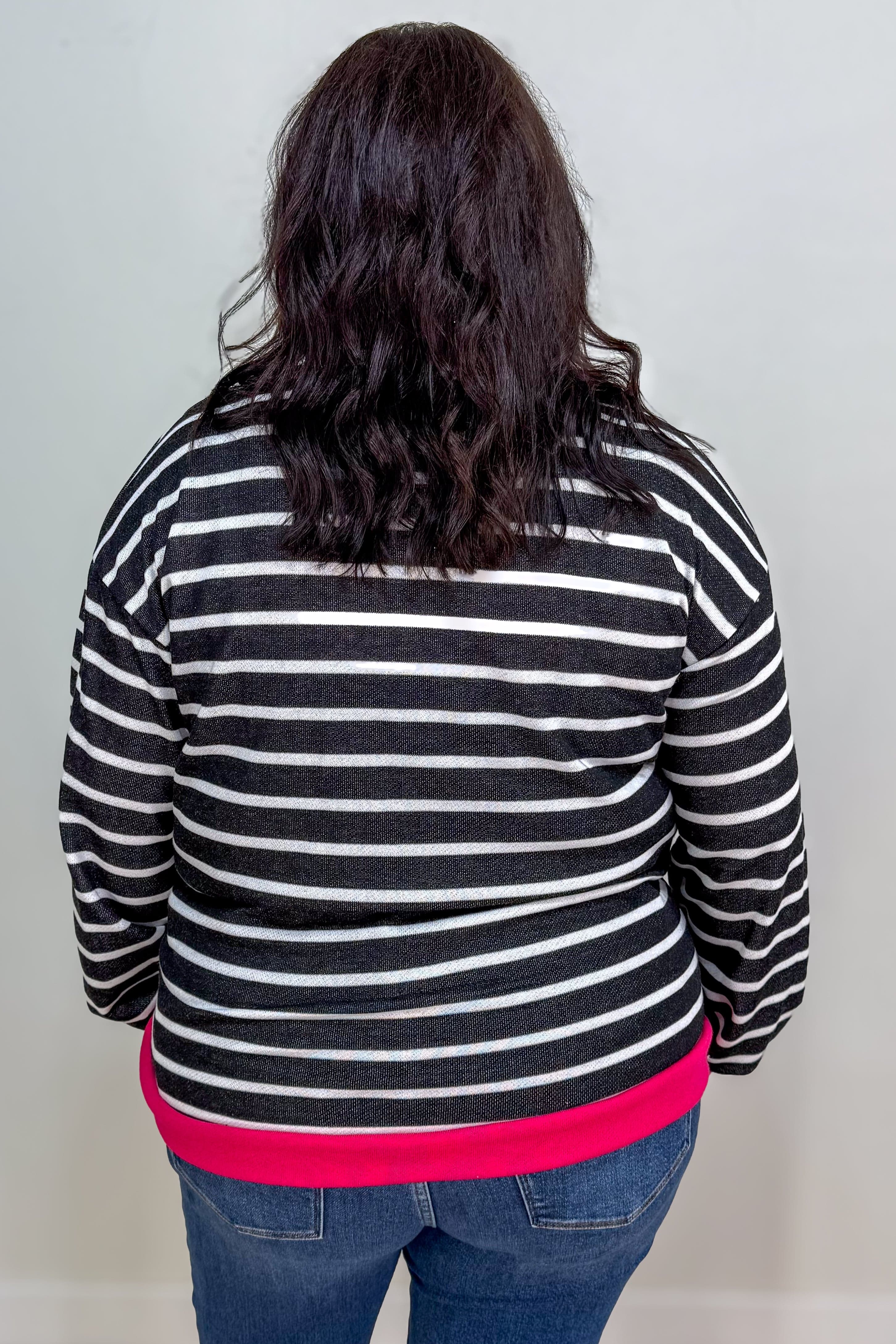 Fuchsia & Stripe Sweatshirt back