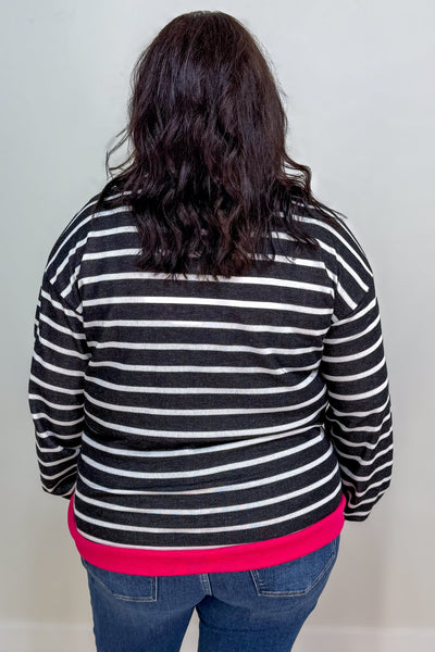 Fuchsia & Stripe Sweatshirt back