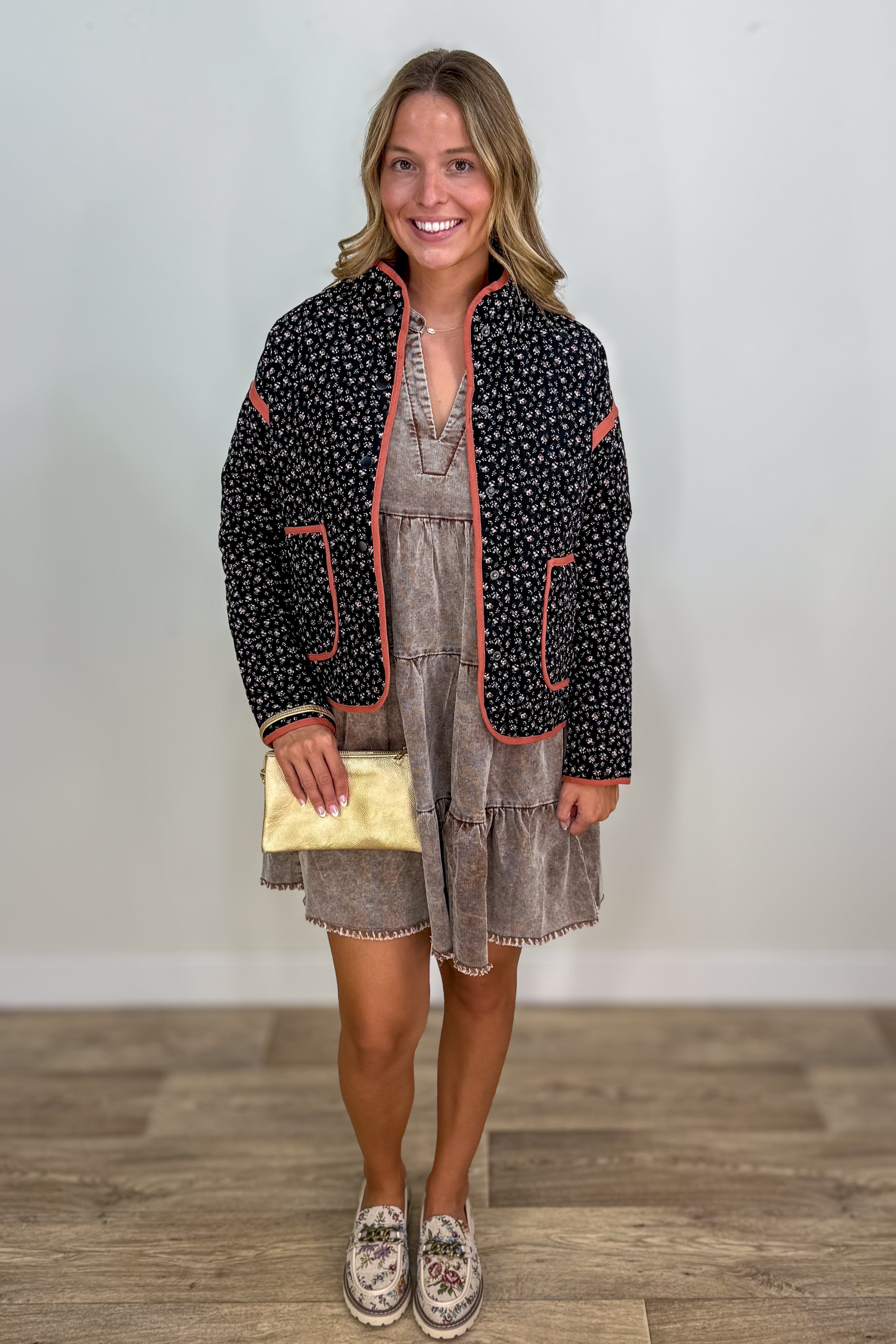 Chocolate Corduroy Dress styled