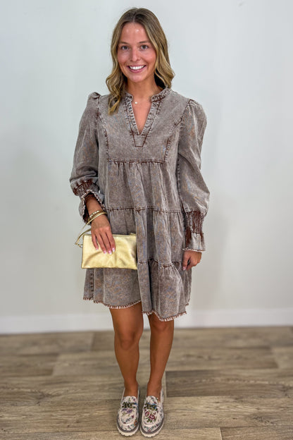 Chocolate Corduroy Dress styled