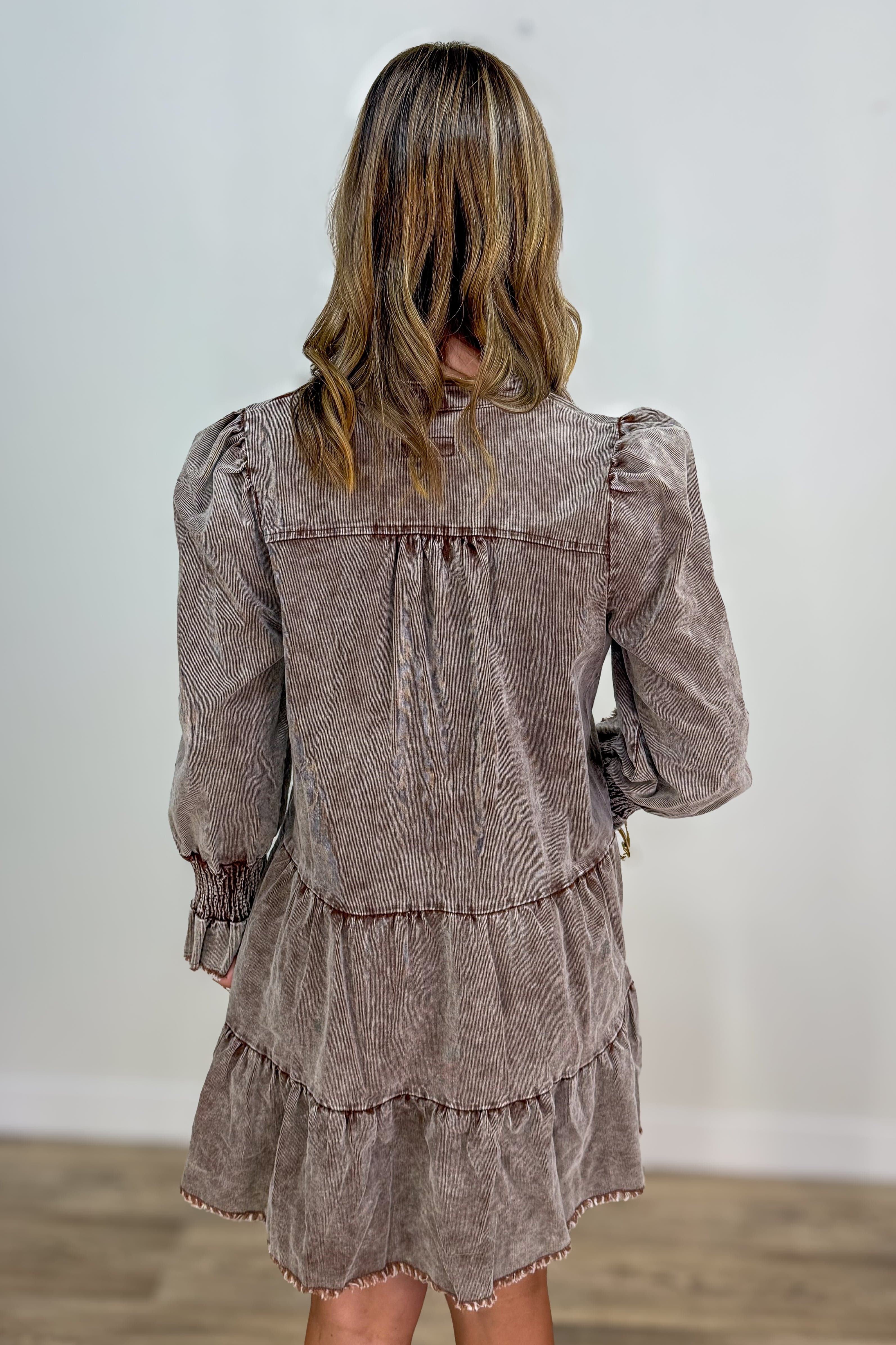 Chocolate Corduroy Dress back