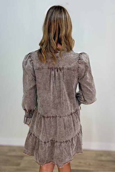 Chocolate Corduroy Dress back