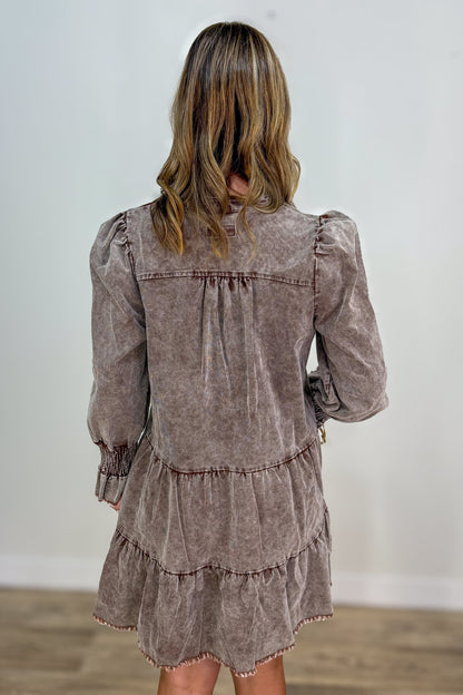 Chocolate Corduroy Dress back