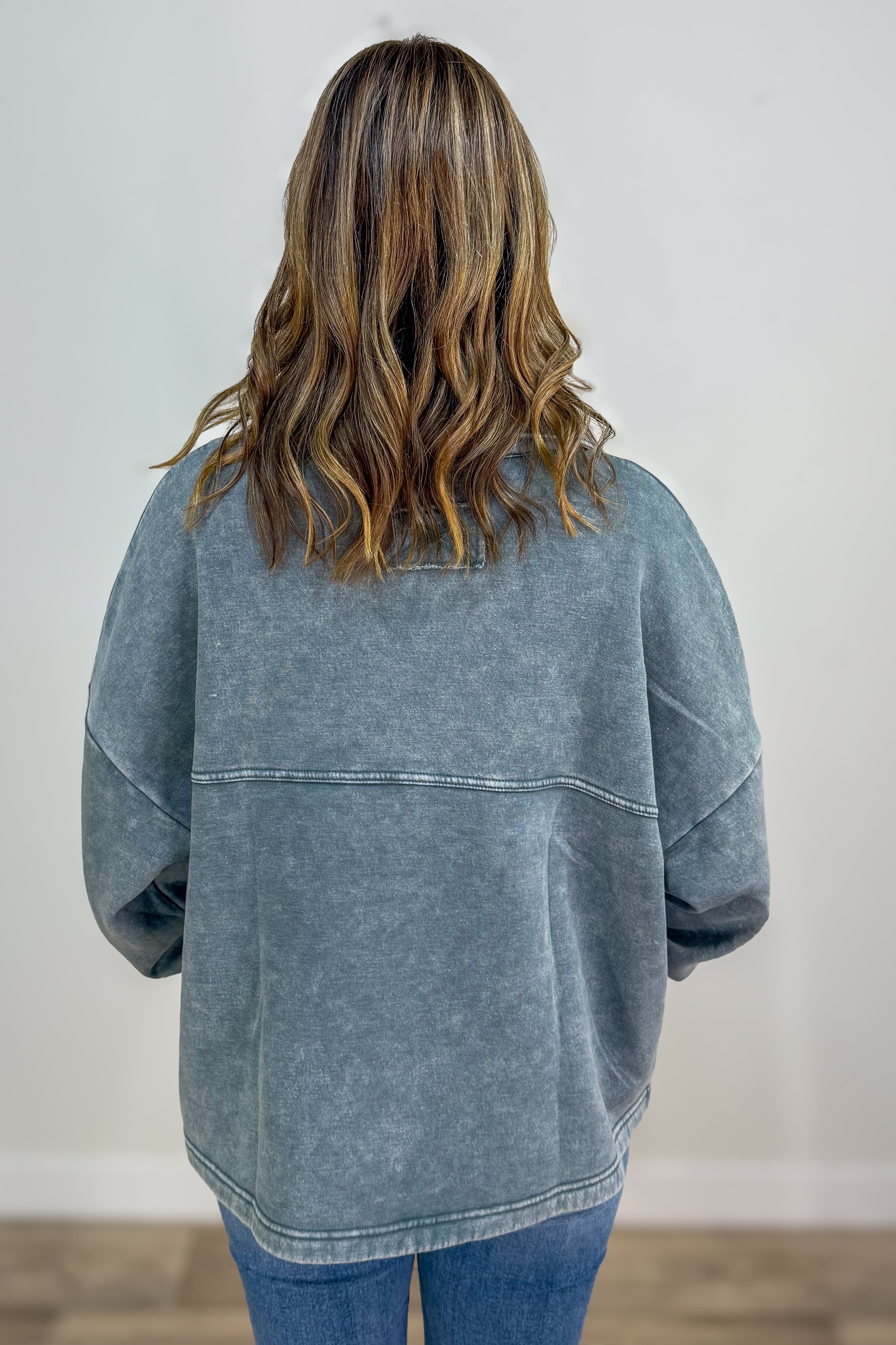 Ash Jade Fleece Cropped Shacket back