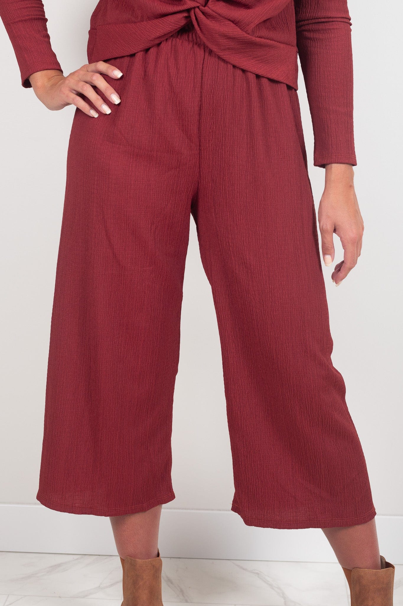 Rusty Textured Wide Leg Pant