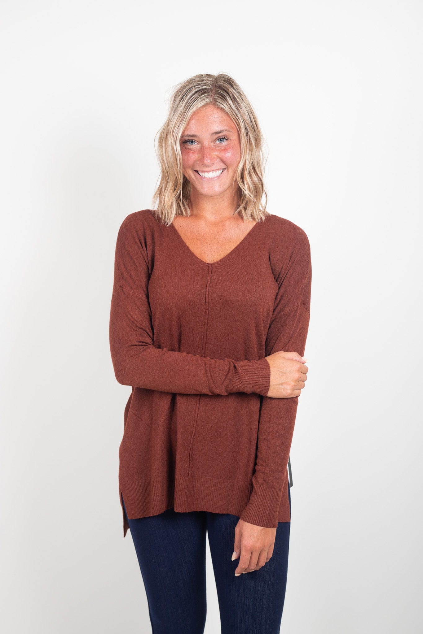 Dark Rust Favorite Butter Soft Sweater