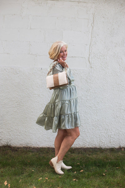 Olive Shimmer Dress