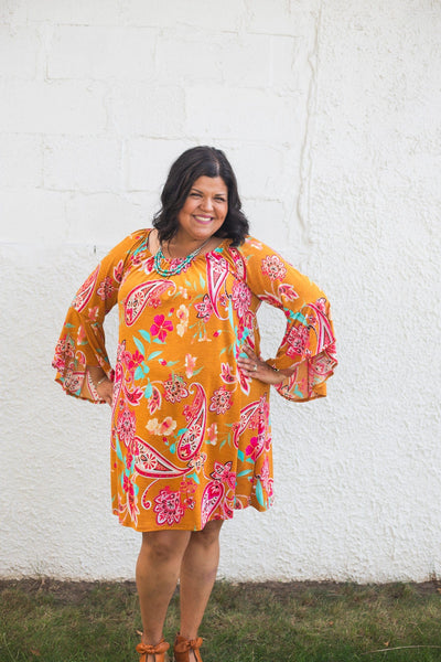 Marigold Pink Paisley Dress