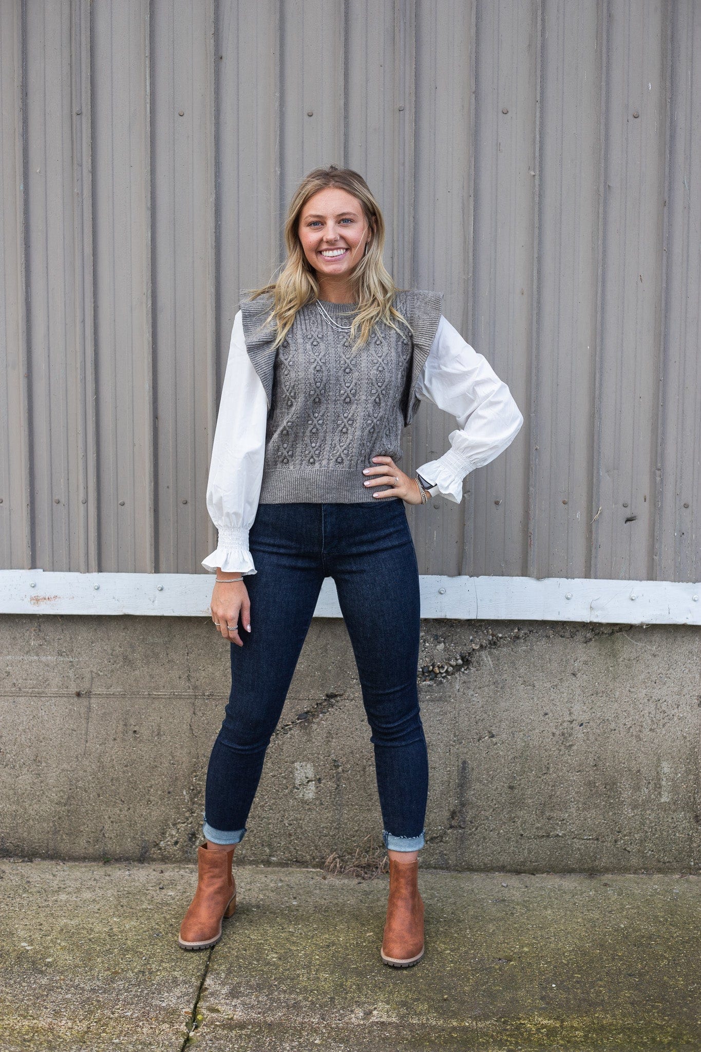 Mocha Sweater Vest Top