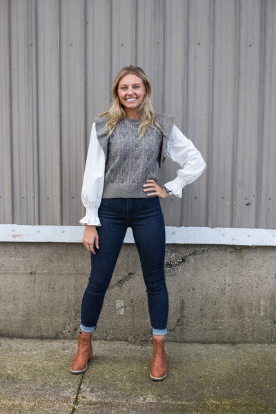Mocha Sweater Vest Top