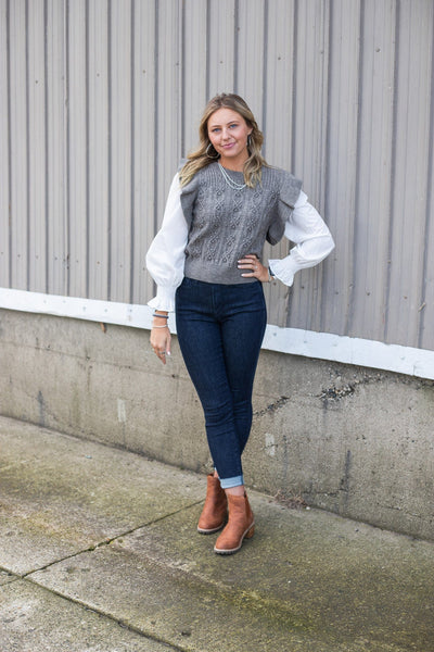 Mocha Sweater Vest Top
