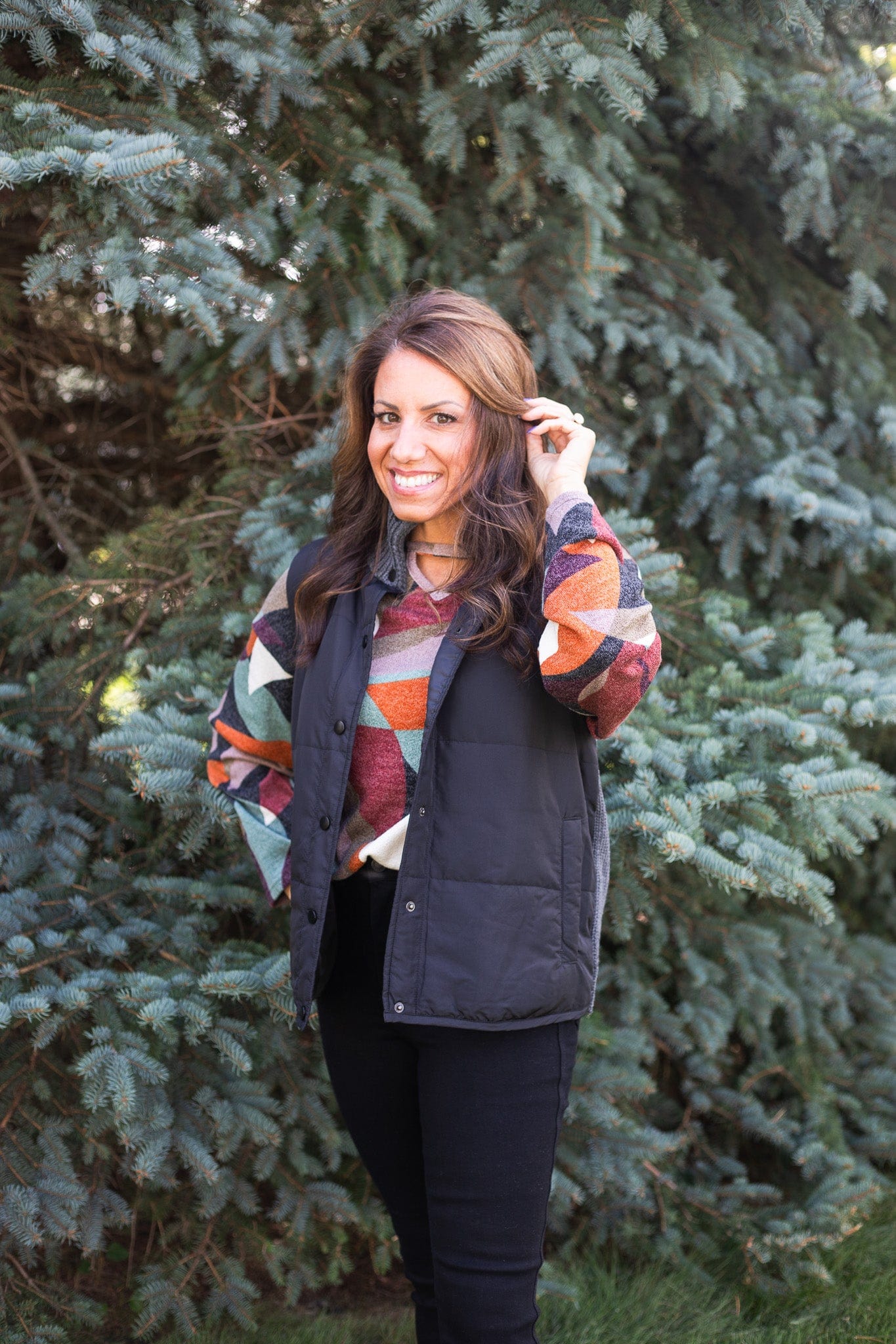 Black Snap Button Vest