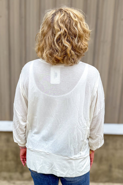 Ivory Long Sleeve High-Low Top back