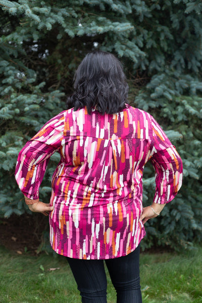 Pink Brushstrokes Lizzy Top