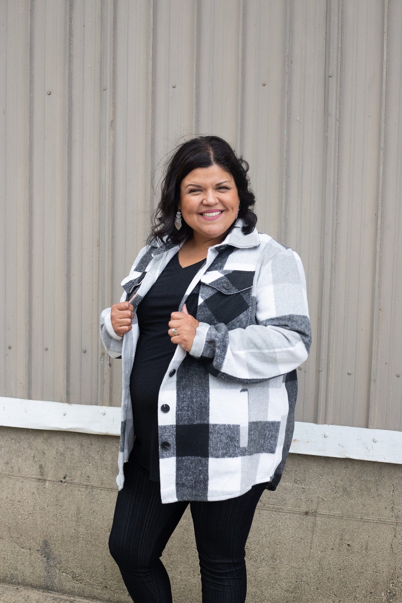 Gray Check Plaid Shacket