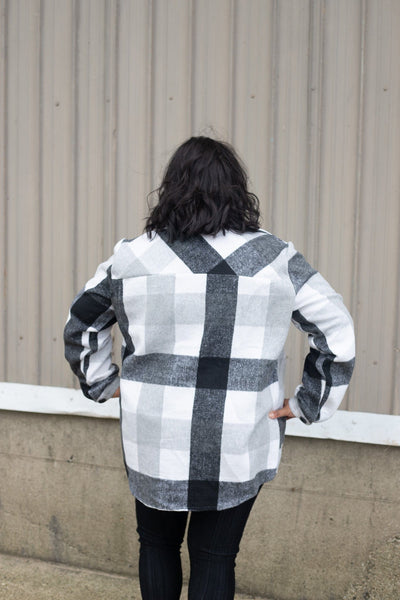 Gray Check Plaid Shacket