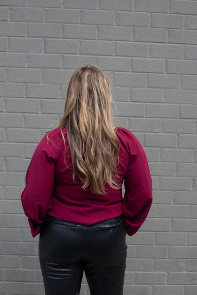 Wine Longsleeve Blouse