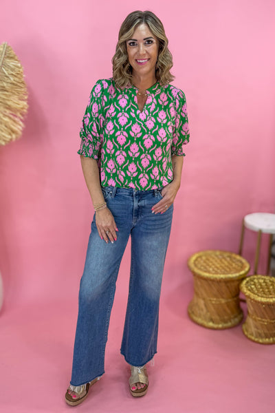 Medium Wash High Rise Flare Jeans Styled