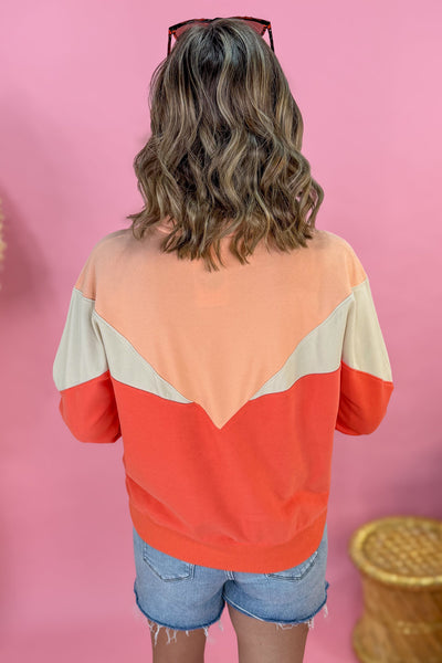 Sunset Tricolor Pullover Sweatshirt Back