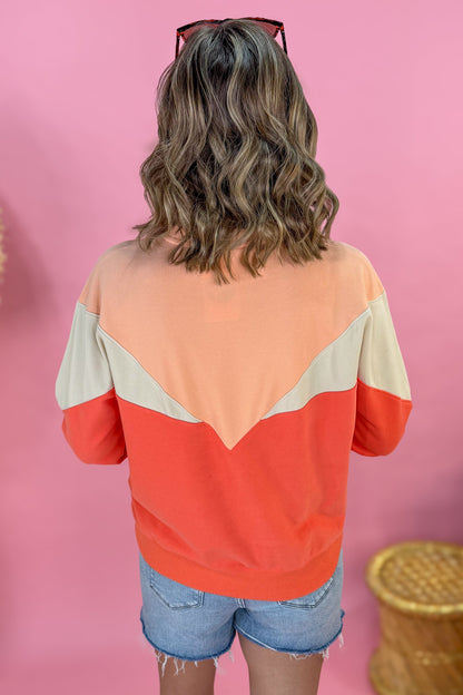 Sunset Tricolor Pullover Sweatshirt Back