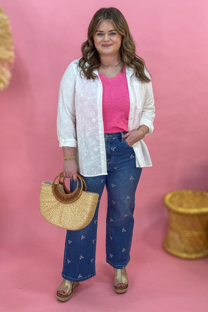 Off White Softstitch Button Up Top Styled