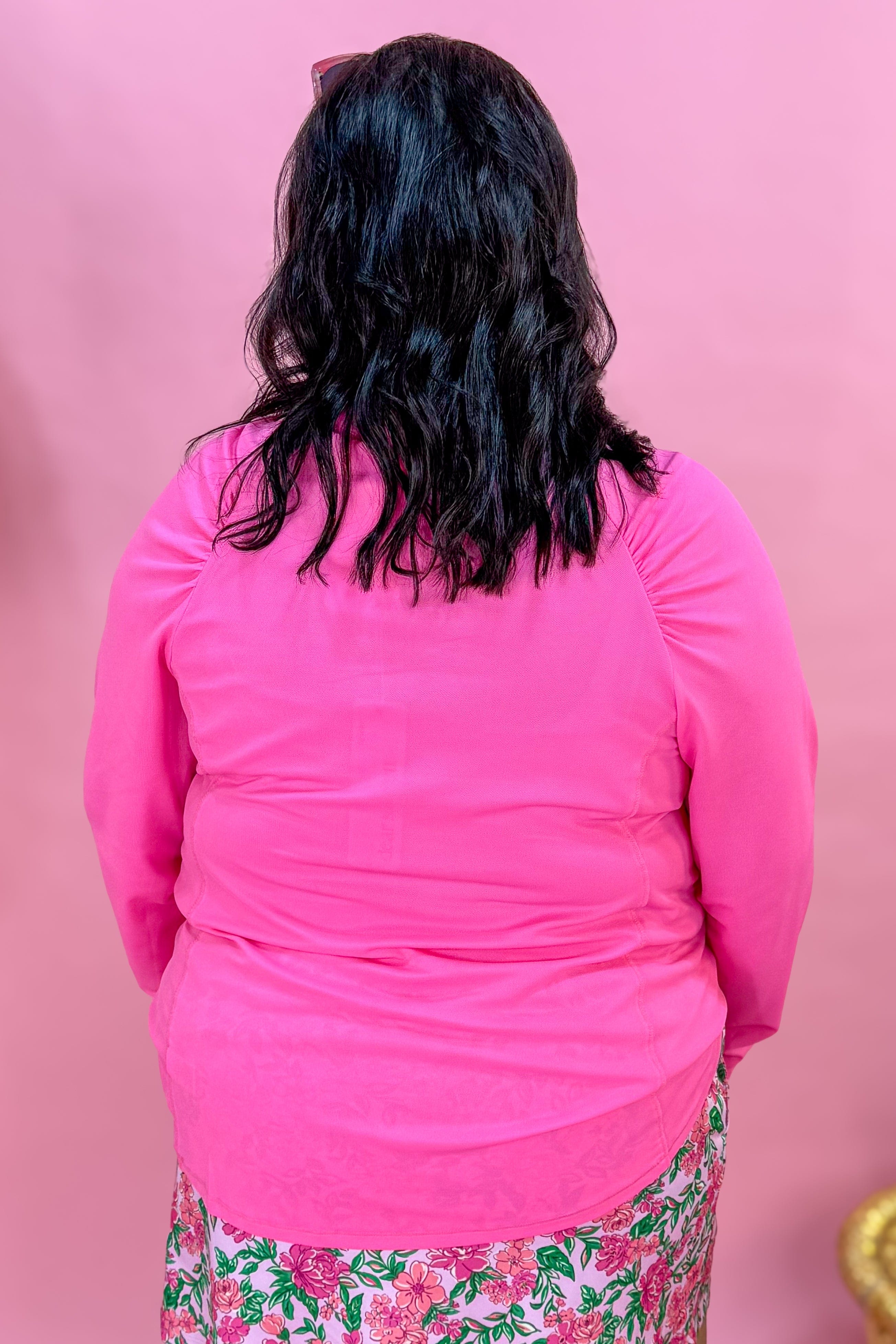 Glow Pink 1/4 Zip Marina Pullover Back