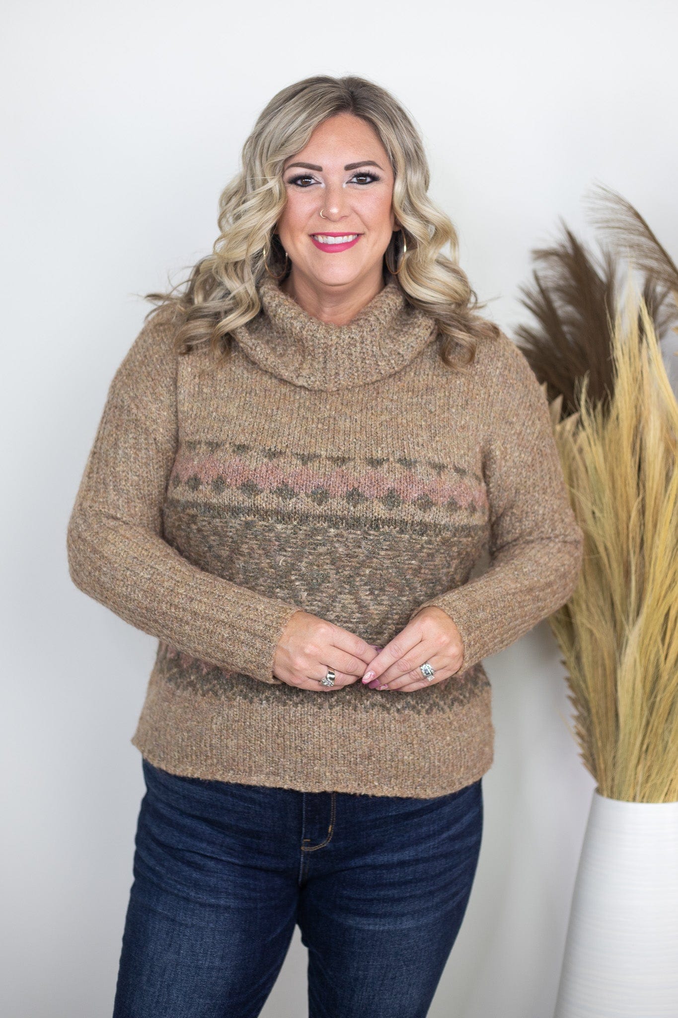 Taupe Mix Aztec Sweater