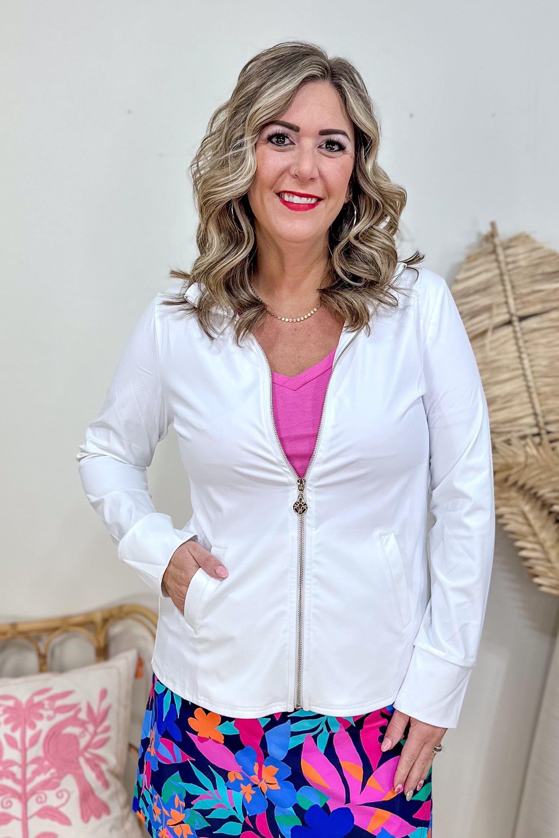 White Penelope Full-Zip Jacket