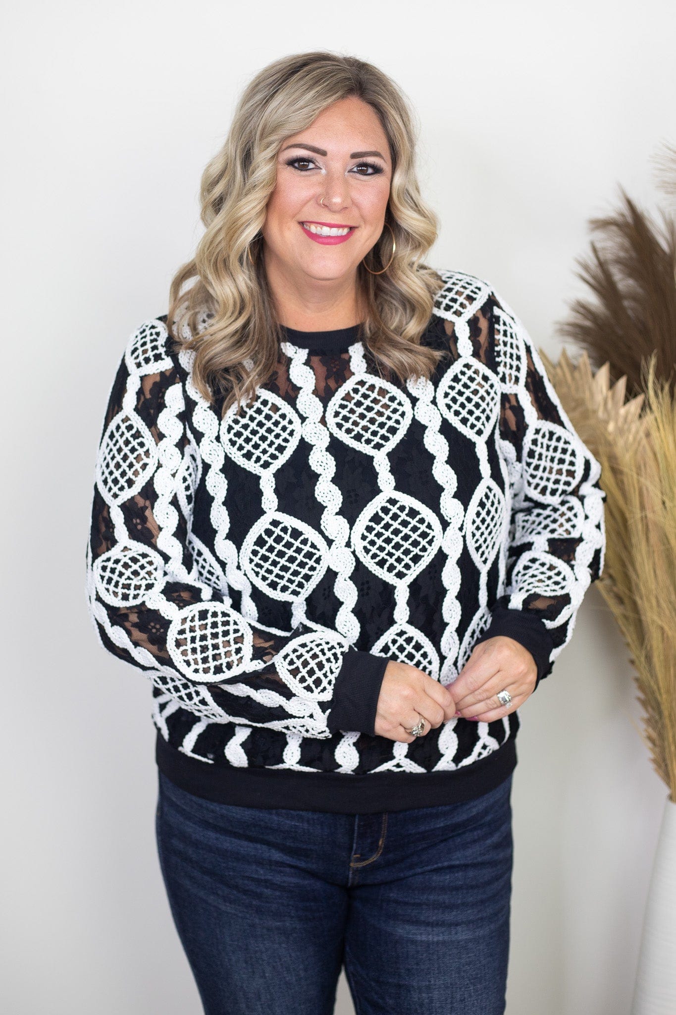 Black & White Patterned Pullover