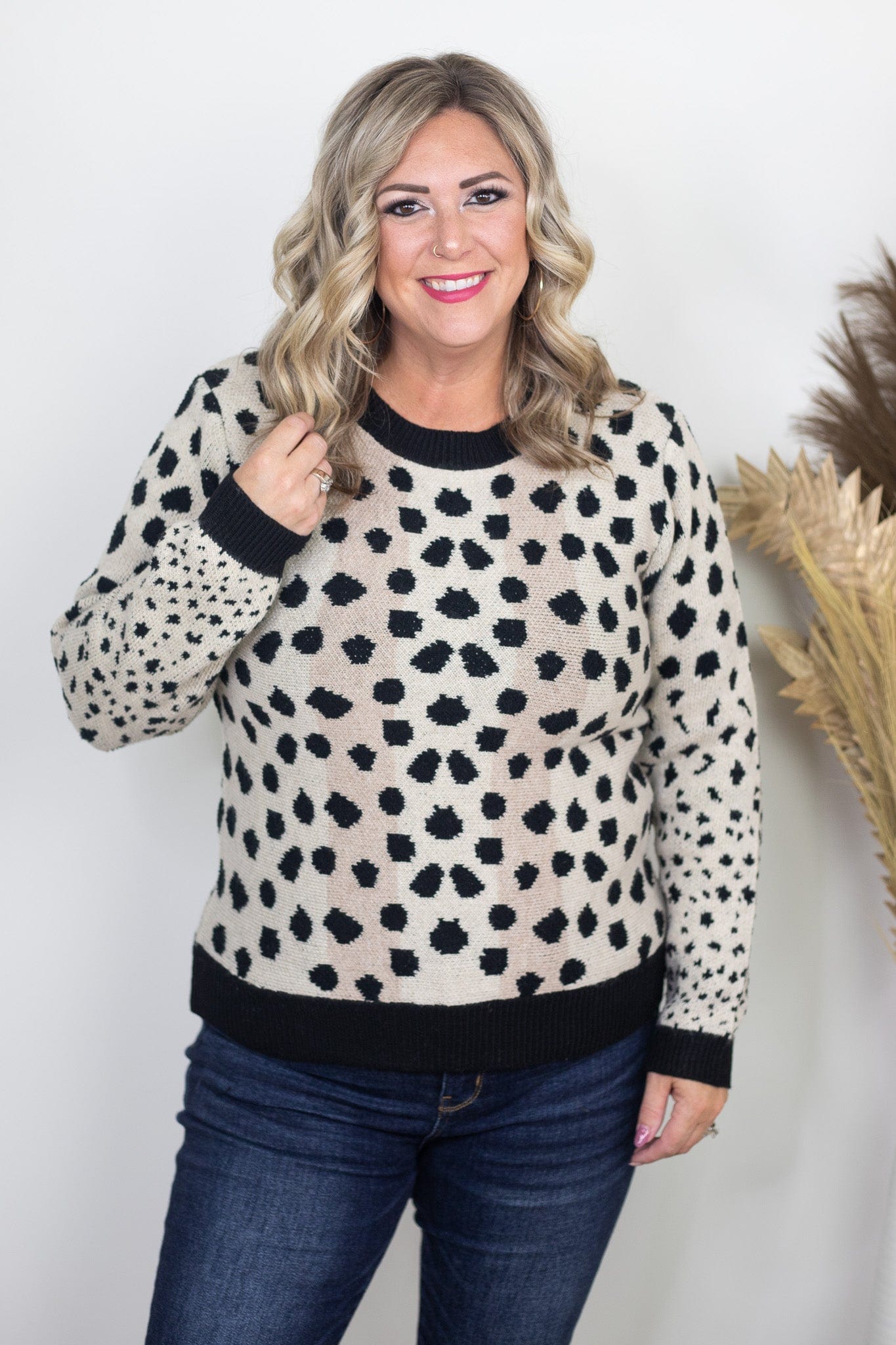 Black & Ivory Dalmatian Sweater