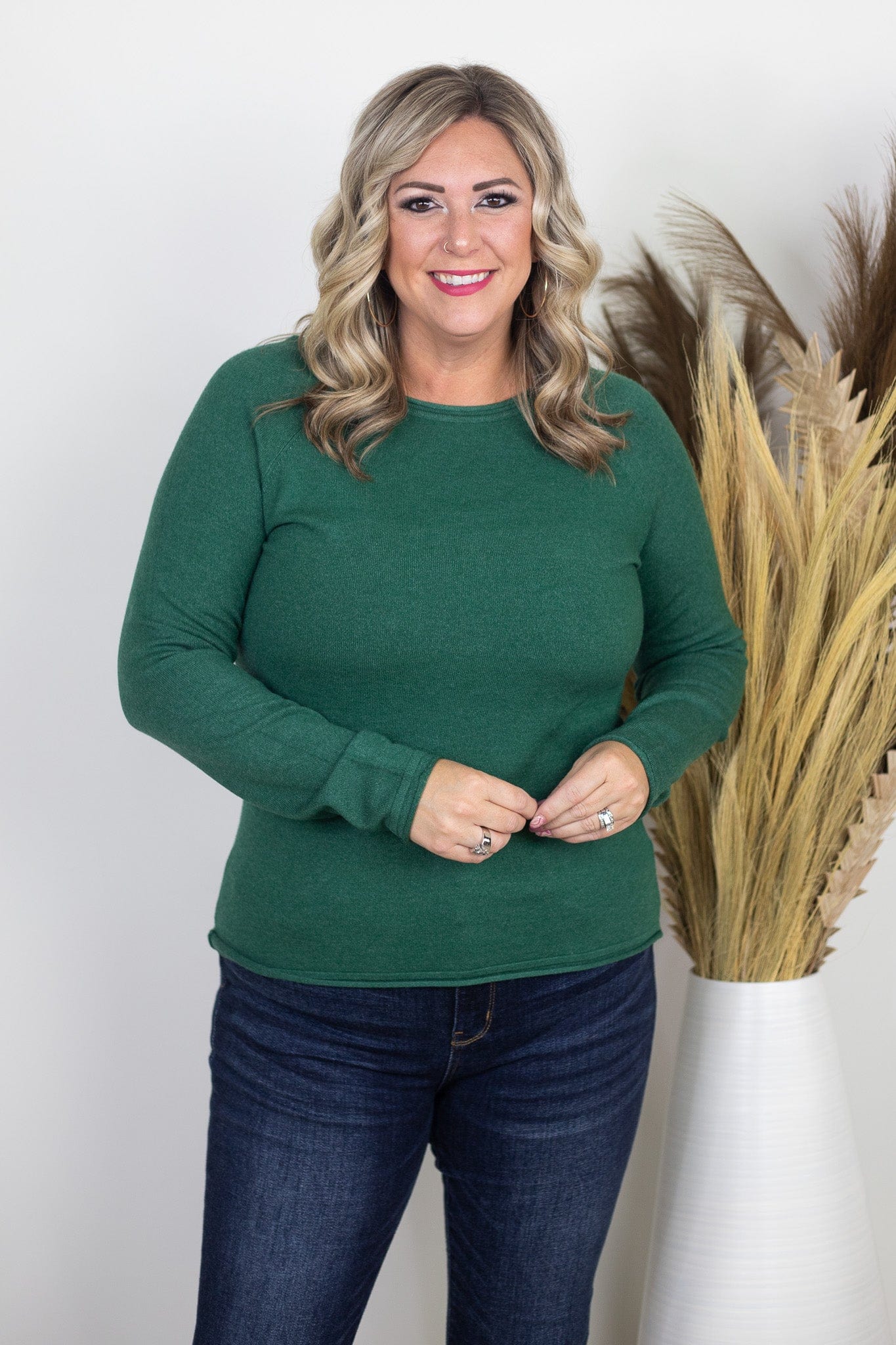 Dark Green Luxe Essential Sweater