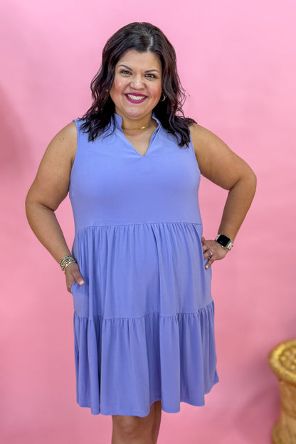 Lush Lavender Tiered Tank Dress