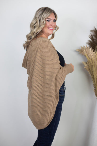Taupe Soft Knit Shrug Cardigan