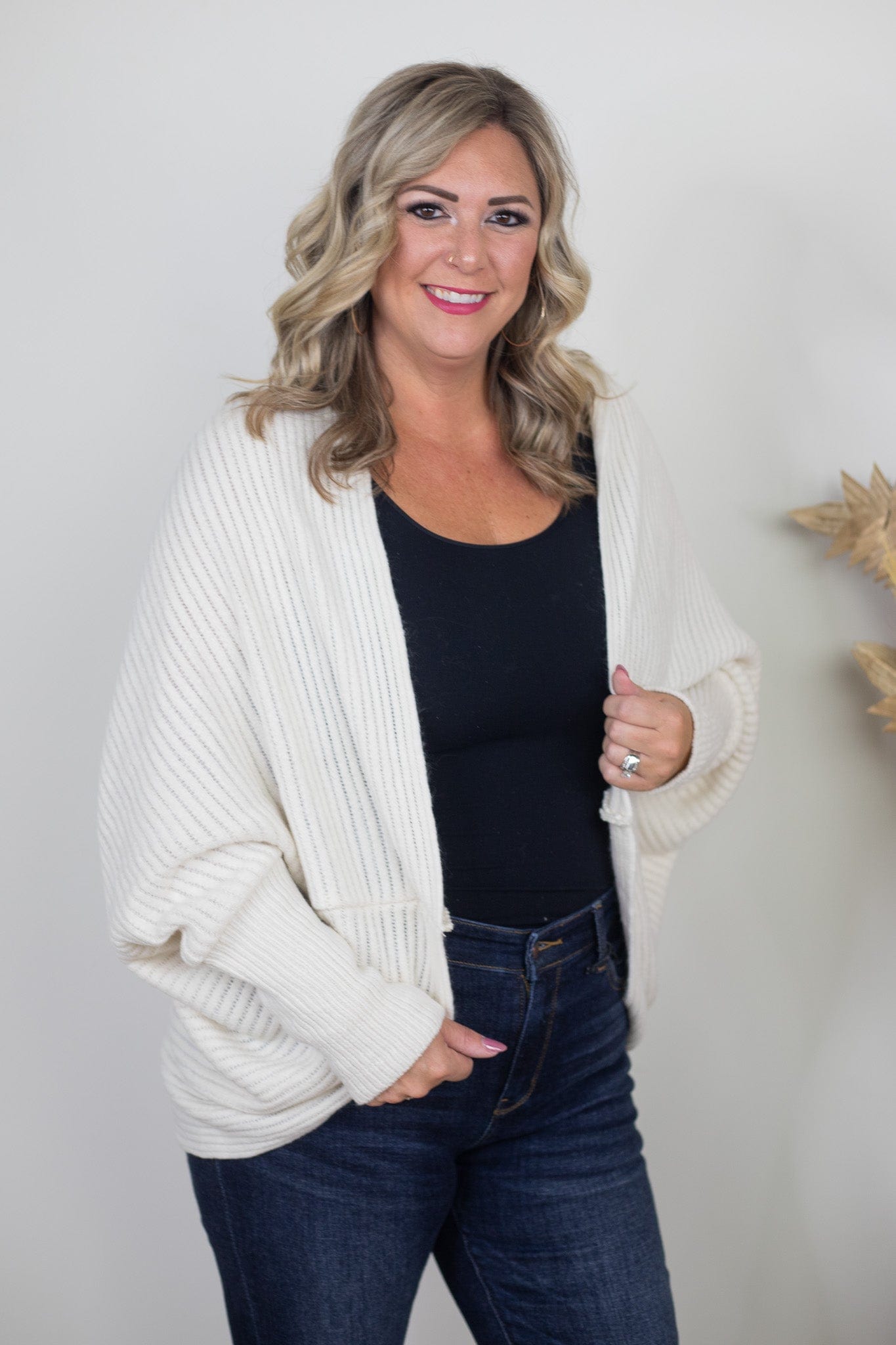Ivory Soft Knit Shrug Cardigan