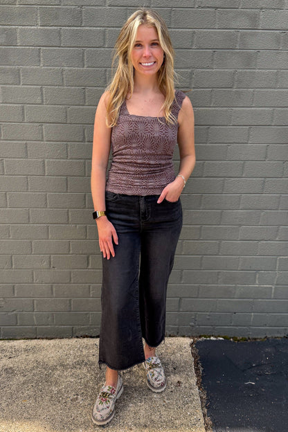 French Roast Lace Textured Square Top