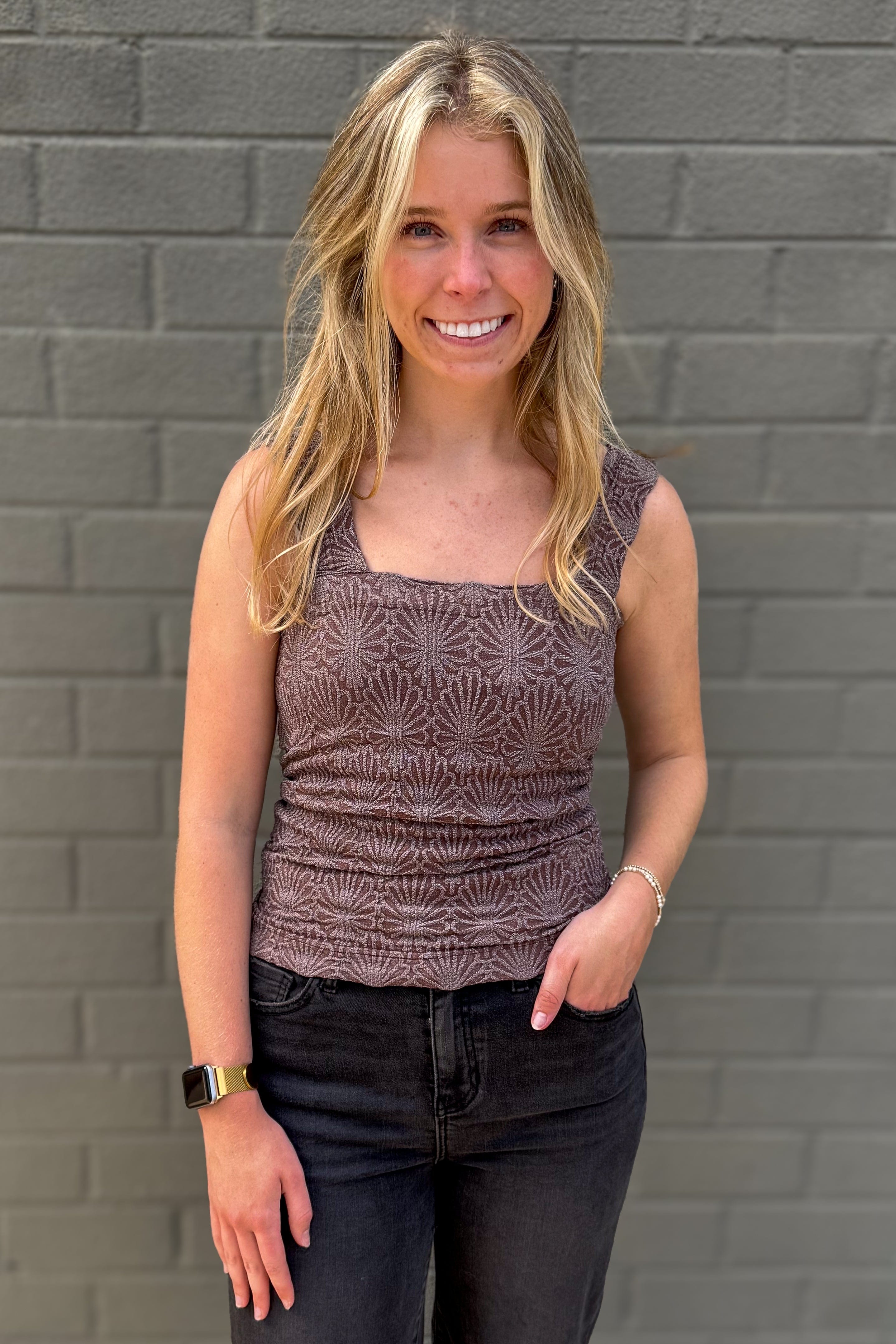French Roast Lace Textured Square Top