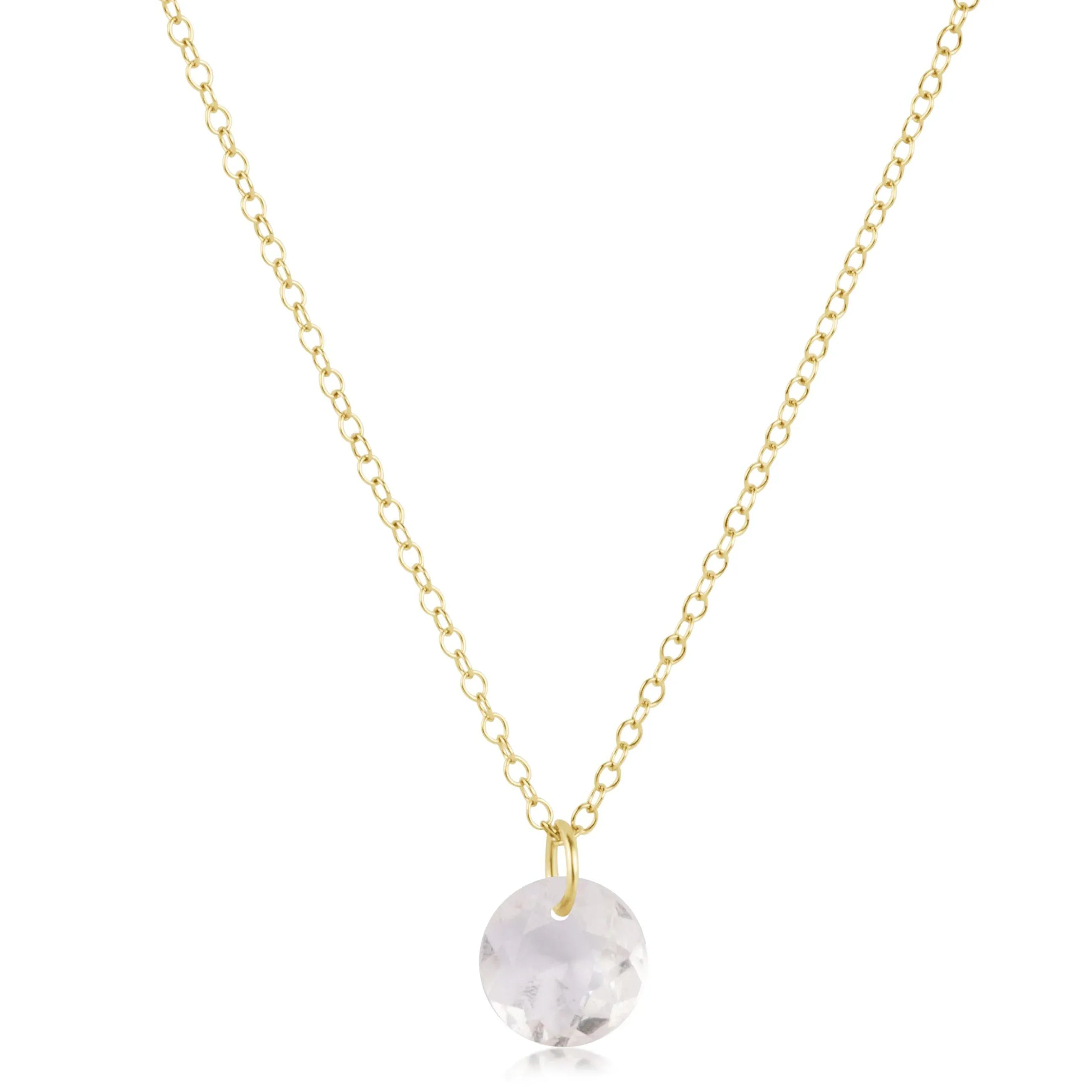 16" Necklace Gold - Reflection  Small Charm - 04
