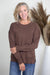 Brown Two-Tone Ribbed Sweater