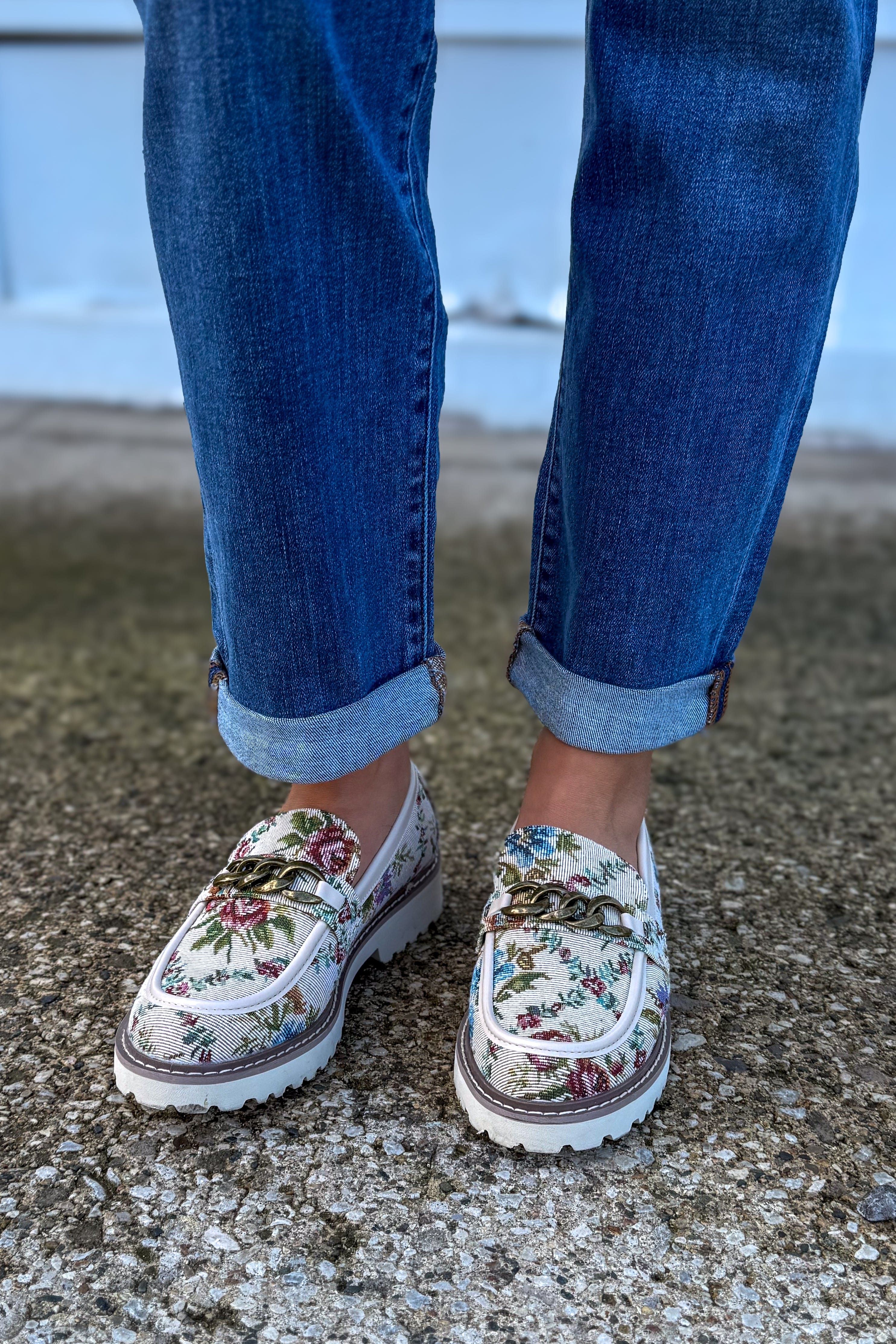 Literally Sand Brocade Floral Loafer