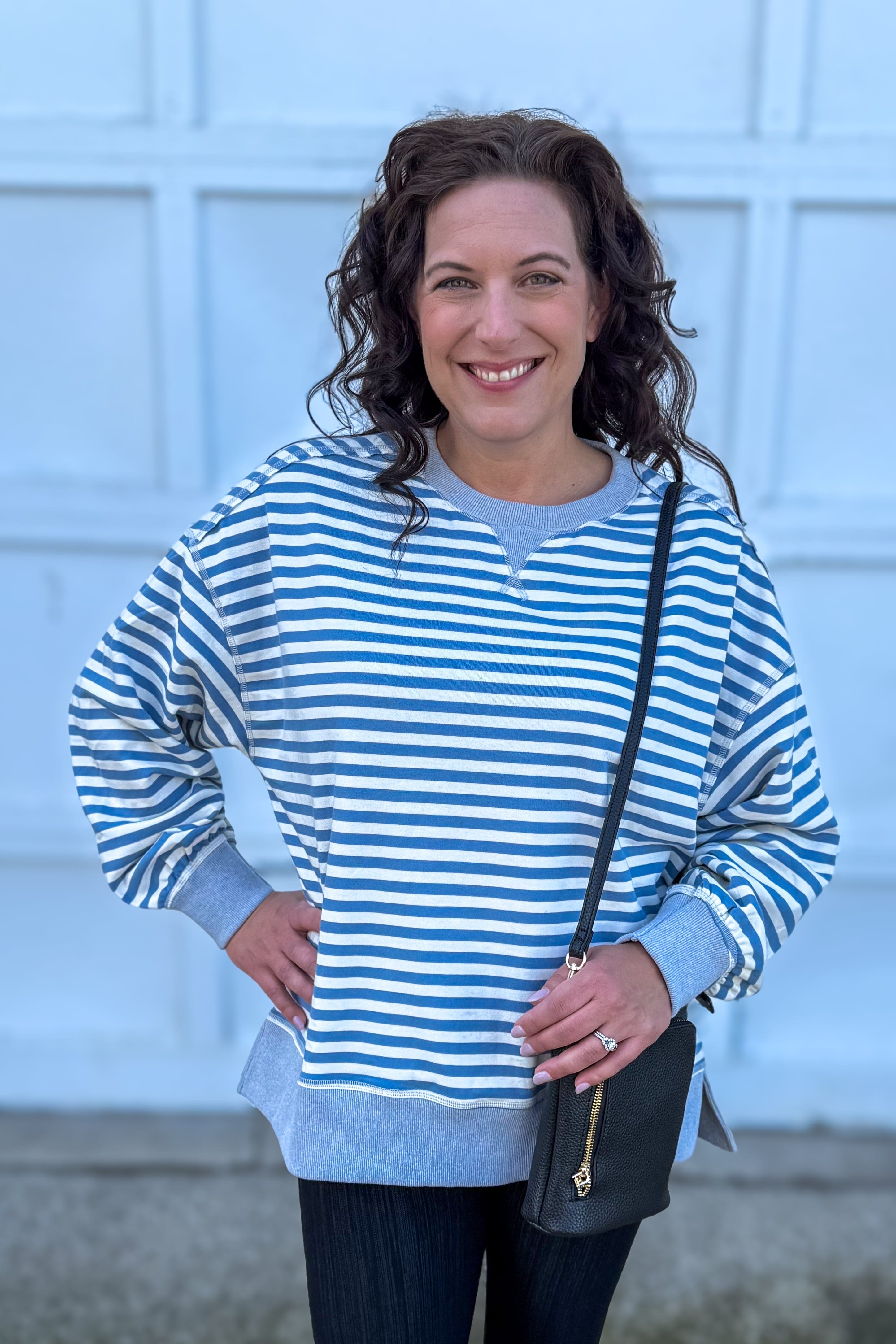 Denim & Cream Stripe Pullover