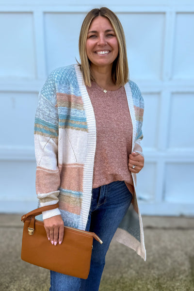 Earthtone Colorblock Cardigan