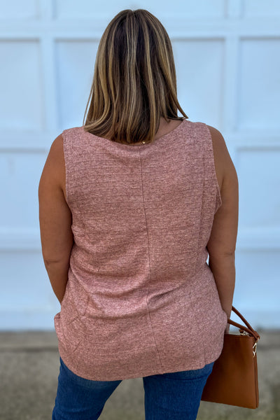 Terracotta Ribbed Texture Tunic Tank back