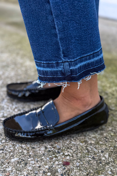 Black Crinkle Patent-Penny For Your Thoughts