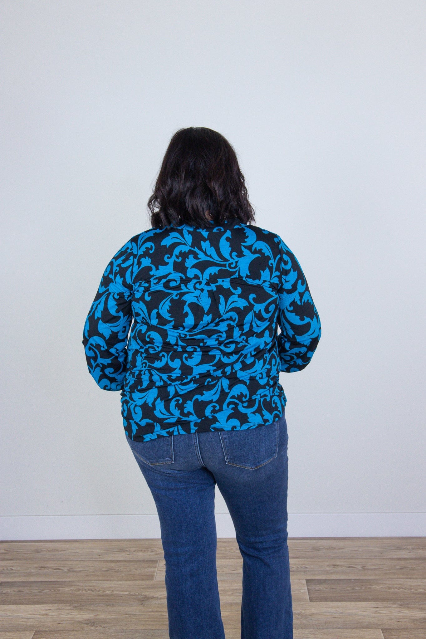 Black & Royal Blue Patterned Lizzy Top, Back