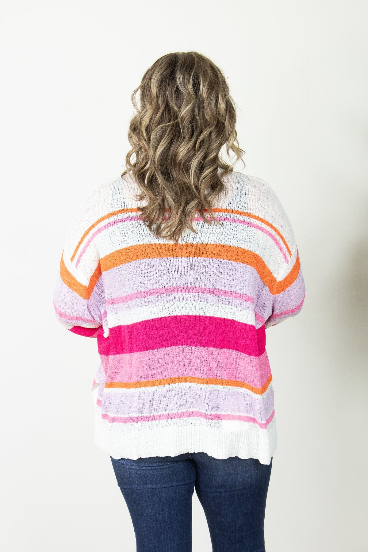 Montana Pink & Lavender Stripe Sweater Back