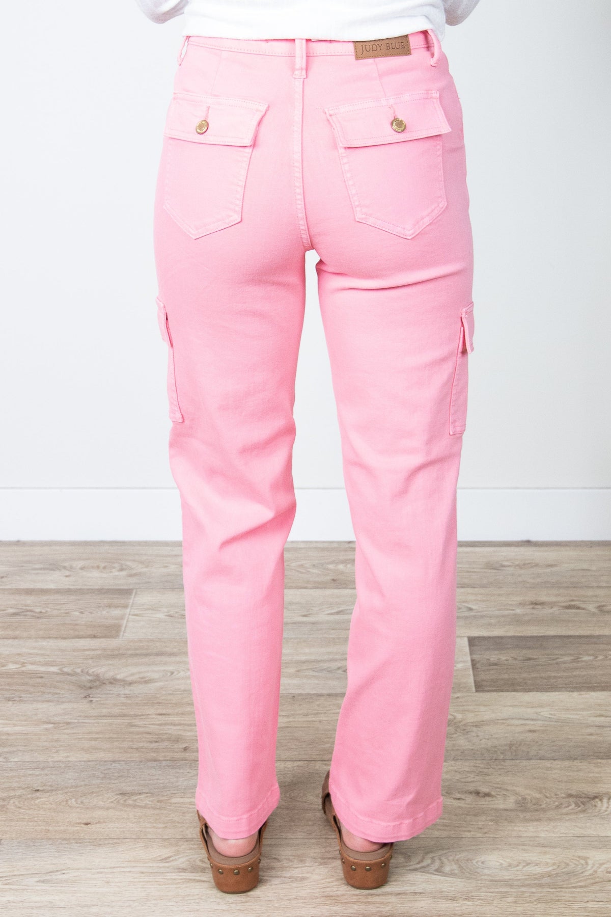 Pink Dyed Cargo Straight Jeans Back