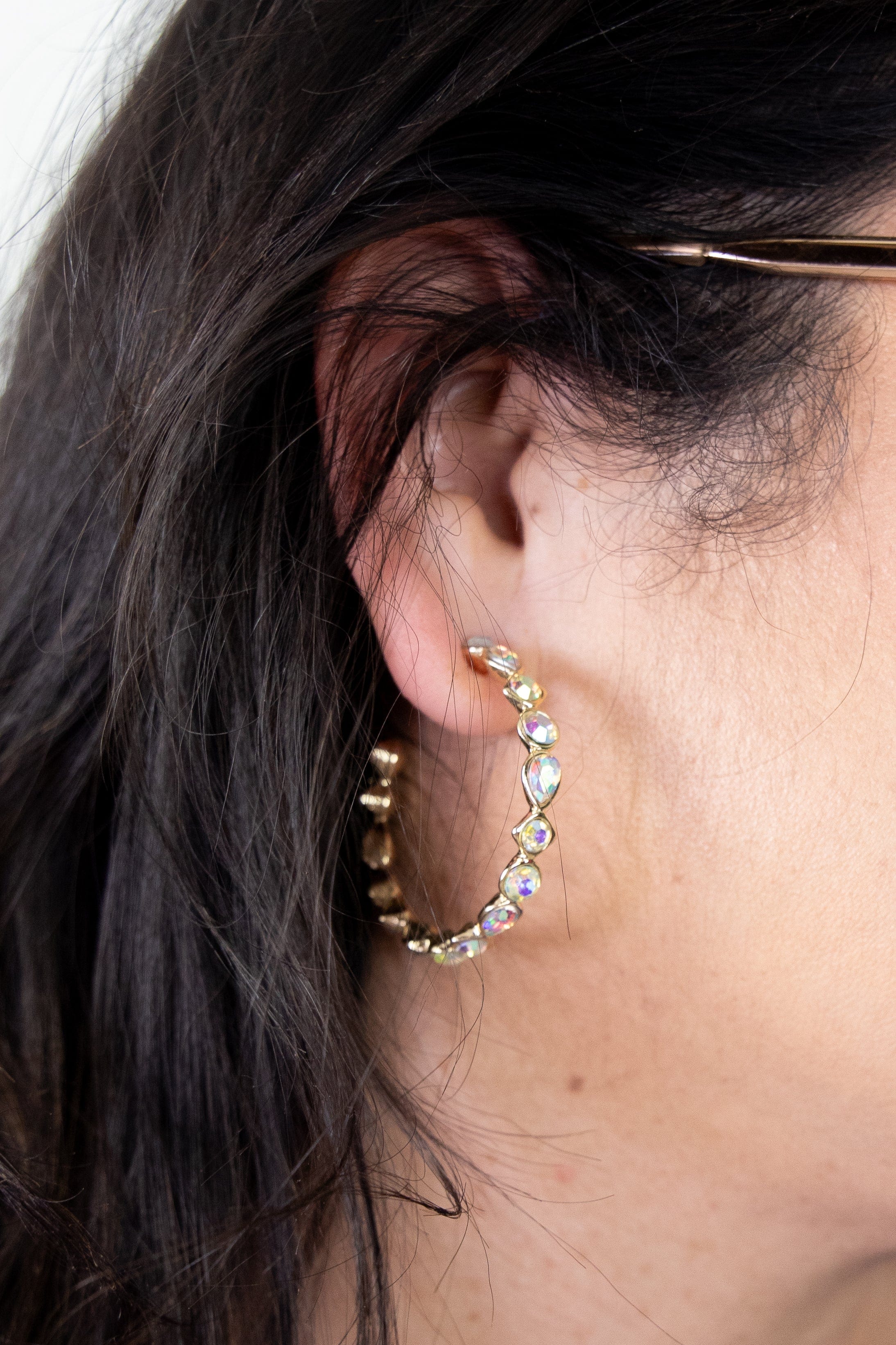 Gold & Multi Gem Hoop